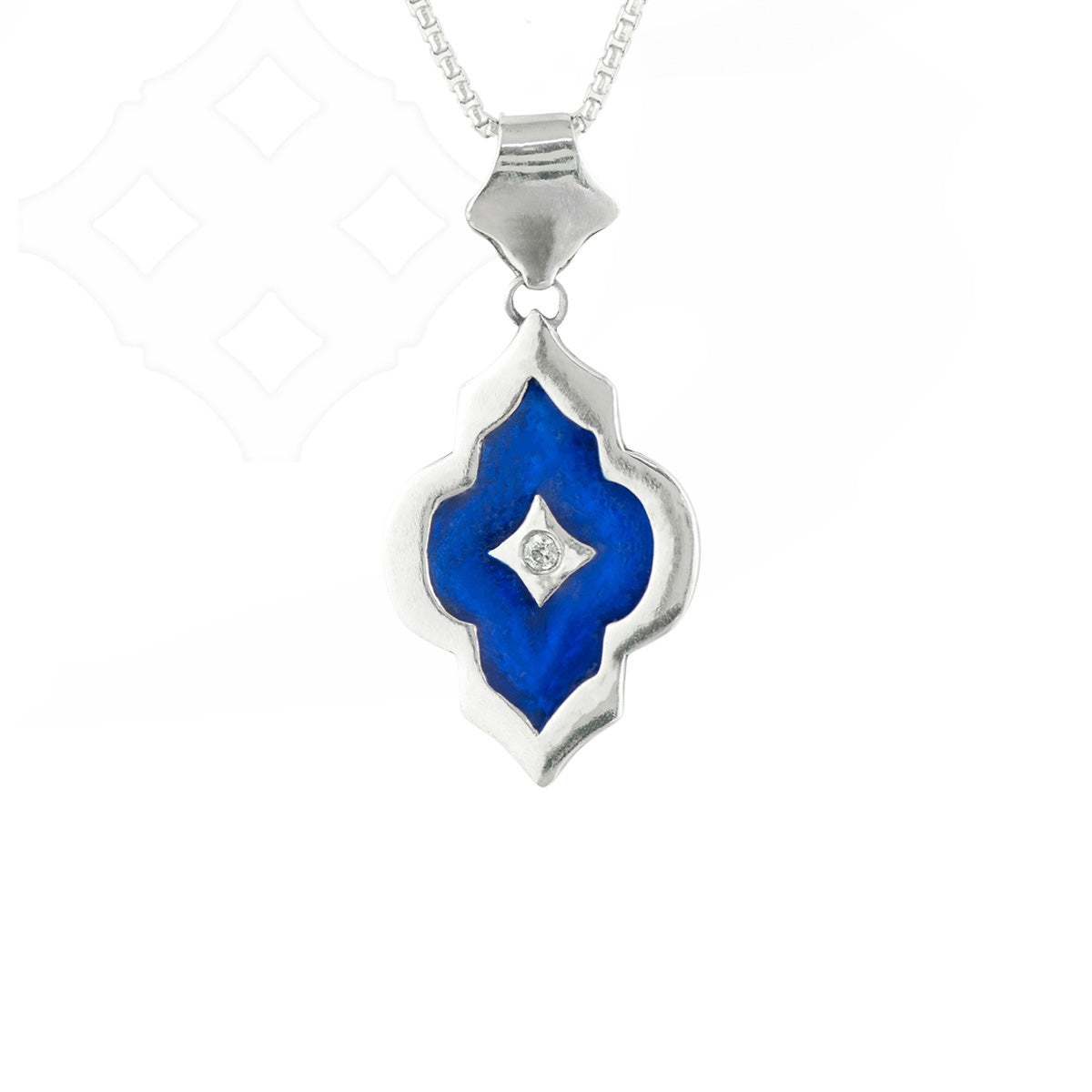 Sterling Silver & Enamel Iznik Pendant