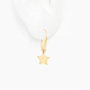 Gold Star Hoop Earrings