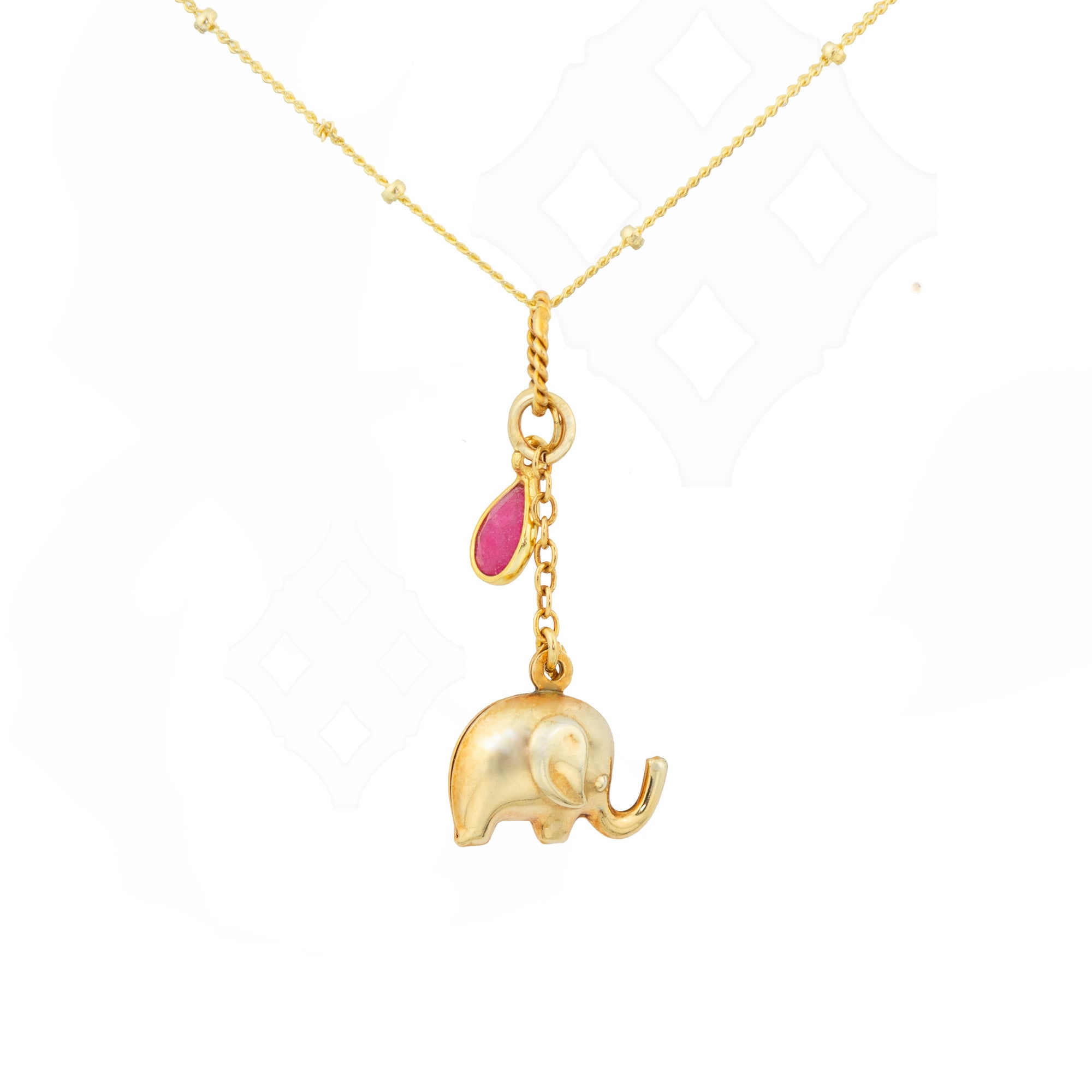 Lucky Elephant Gold Plated Charm Necklace